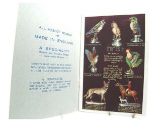 Vintage printed brochure Motor Mascots In silver plate & Enamel Ernest Turner 3