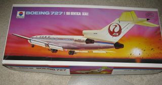 Vintage 1982 Nitto 1/100 Boeing 727 Jal Airlines - Parts Still Factory Bagged