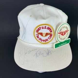 Vintage Us Open Hat Signed By Jack Nicklaus Greg Norman Tom Watson Made In Usa