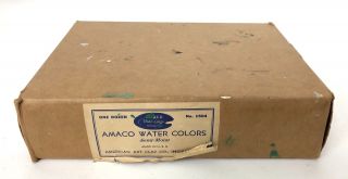 12 Vintage Amaco Water Color Paint Set American Art Clay Co NOS 2