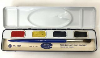 12 Vintage Amaco Water Color Paint Set American Art Clay Co NOS 7