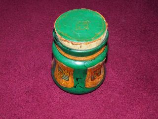 Comoys Cigar Humidor Tobacco Jar Green Vintage Comoy ' s of London Glass Heraldry 3