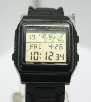 Vintage Casio W - 50u 643 Mens Digital Watch Rare Black Retro