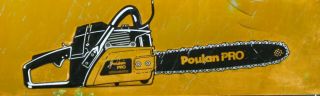 VINTAGE TIN METAL EMBOSSED SHELVED POULAN PRO CHAIN SAW ADVERTISING SIGN 3