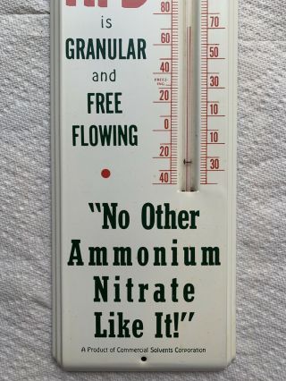 Hi - D Fertilizer Vintage Advertising Sign Thermometer Tin Metal Graphics Farm NOS 3