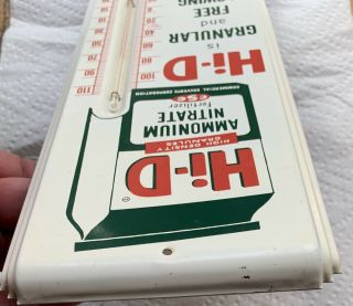 Hi - D Fertilizer Vintage Advertising Sign Thermometer Tin Metal Graphics Farm NOS 6