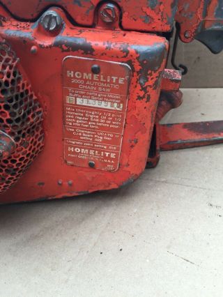 Vintage Homelite 2000 Chainsaw 11