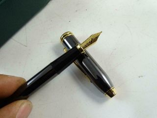Vintage Cross Fountain Pen Germany USA Black Gold Barrel NIB 586C Onyx Ink 8