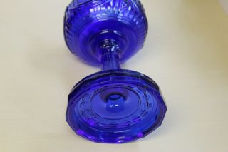 Vintage Blue Glass Lincoln Drape Aladdin Oil Lamp 3