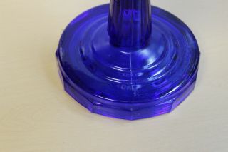 Vintage Blue Glass Lincoln Drape Aladdin Oil Lamp 4