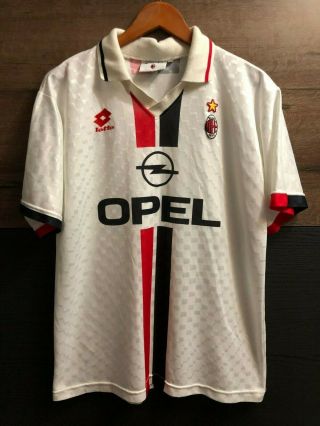Ac Milan 1995 - 1996 Away Football Shirt Jersey Rare Vintage Lotto Calcio Maglia