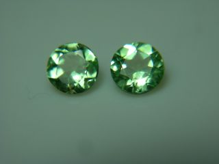 2 Very Rare Merelani Garnet Gems Green Fluorescent Tanzania Grossular Pair