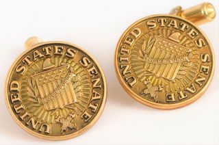 Vtg United States Of America Senate 10k Yellow Gold Filled Cuff Links Judicial