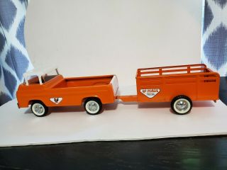 Vintage Nylint U - Haul Metal Toy Truck With Hauler