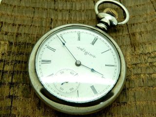 Vintage 1900 Elgin 16 Size Coin Silver Pocket Watch 7 Jewel Grade 211