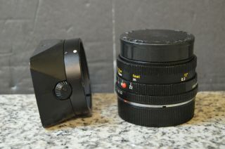 Vintage Leitz Leica Wetzlar 28mm f2.  8 Elmarit - R Lens Germany W/ Hood 3