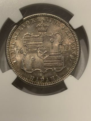 1883 HAWAII KALAKAUA Silver Quarter Ngc MS 63 Silver Coin Rare Ms, 2