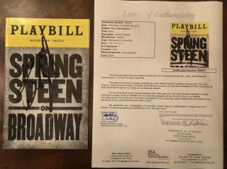 Bruce Springsteen Signed Springsteen On Broadway Playbill Jsa Loa Proof Rare