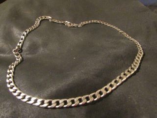 Lovely Mens Vintage Solid Silver Curb Link Chain,  20in,  35g,