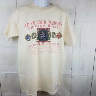 Vintage 1991 Finals NBA World Champions Chicago Bulls T Shirt Nutmeg Promo XL 2