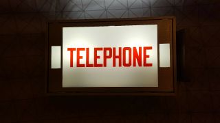 Antique Vintage Lighted Telephone Sign 1970s 4
