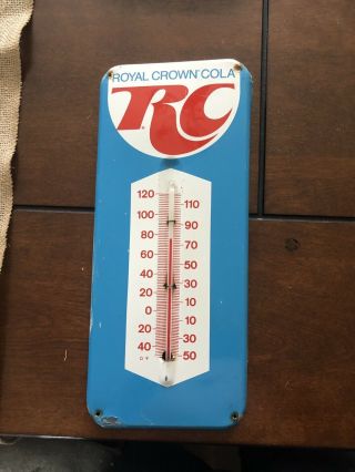 Vintage Rc Royal Crown Cola Metal Thermometer Advertising Sign