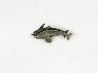1940’s Georg Jensen Sterling Silver Twin Dolphin Pin / Brooch 317 W/ Jensen Mark