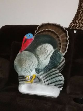 Vintage Thanksgiving Lighted Blow Mold Turkey by Don Featherstone 25 