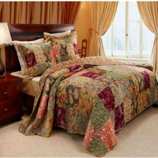 Quilt And Pillow Set Reversible Antique Chic,  100 Cotton,  Multi King (3 - Piece)