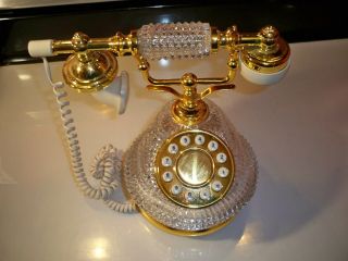 Vintage Ornate Crystal Godinger Silver Art Com.  French Queen Victoria Telephone