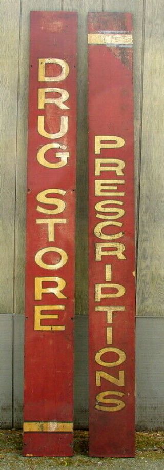 Vintage Wooden Drug Store Signs