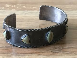 Vintage Native American Sterling Silver & Turquoise Bracelet Robert Yellowhorse