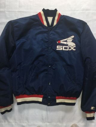 Vintage 80s Chicago White Sox Starter Jacket Sz Xl Mlb Baseball Blue