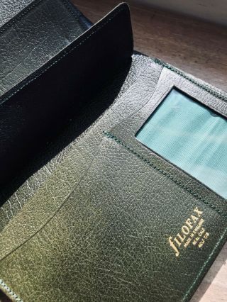 Vintage Filofax Winchester from 1984 RARE and in a Green color leather 2