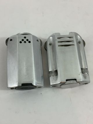 2 Vintage Unmarked Aluminum Pocket Lighters - With Double Wicks 2