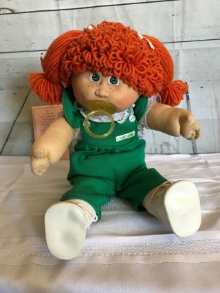 Vintage 1980s Cabbage Patch Doll Italian Paci Red Hair Freckles RARE 10