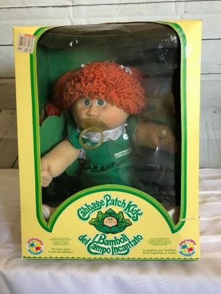 Vintage 1980s Cabbage Patch Doll Italian Paci Red Hair Freckles RARE 2