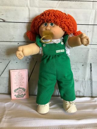 Vintage 1980s Cabbage Patch Doll Italian Paci Red Hair Freckles RARE 9