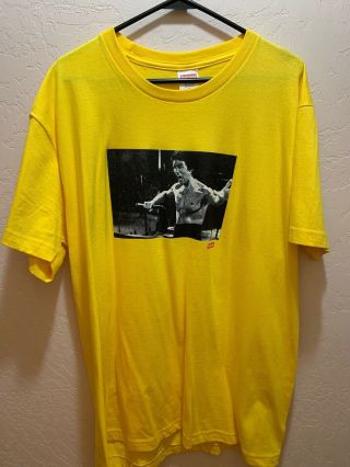 Supreme Bruce Lee T Shirt Yellow Nunchuck/black Mirror Xl Rare