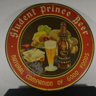 Student Prince Beer Metal Sign Heidelberg Brewing Co Covington Ky Vintage 16 "