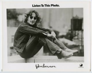 Beatles John Lennon 1974 Vintage Listen To This Promo Photo York Bob Gruen