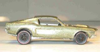 Vintage Hot Wheels Redline 1967 Custom Mustang Antifreeze Olive Green Interior