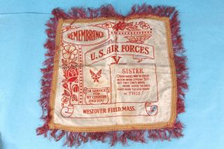 Vtg Wwii Us Air Forces Sweetheart Mother Pillow Case Sham Usaf