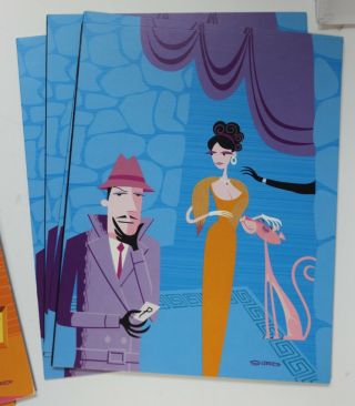 NOS (20) Box of Josh Agle SHAG PINK PANTHER Greeting Cards Retro Vintage - Look 5