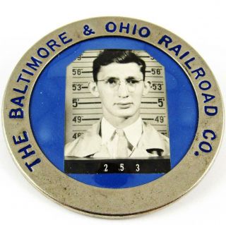 Vintage Baltimore & Ohio Railroad Co.  B&o Worker Employee Photo Id Badge