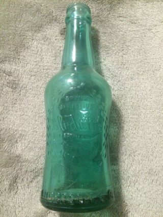 Vintage Bludwine Embossed Soda Bottle Anderson,  Sc South Carolina Rare Color