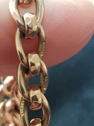 Vintage Chunky Hallmarked Rose Gold Charm Bracelet 2