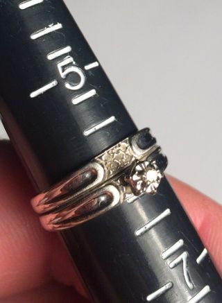 10k wedding ring set White Gold With Diamonds “Love Story” Engraving Vintage? 4