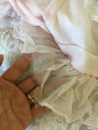 Vintage Pink Baby Toddler Marthas Miniatures Ruffled Circle Dress Lace Trim