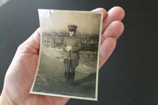 Ww2 Japanese Army Civilian Employee Photo With Sword Insignia